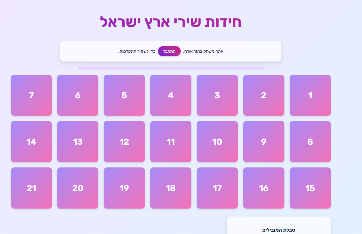 פאזלים - חידות שירים ישראליים - עם כלביא ובכלל 1